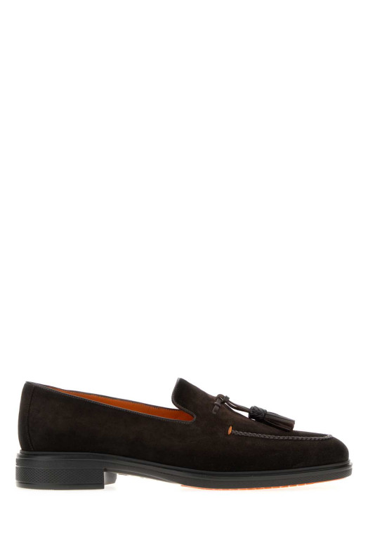 Dark brown suede Easy loafers SANTONI (MGEO19368NEABYSU)