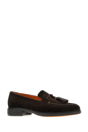 Dark brown suede Easy loafers SANTONI (MGEO19368NEABYSU)