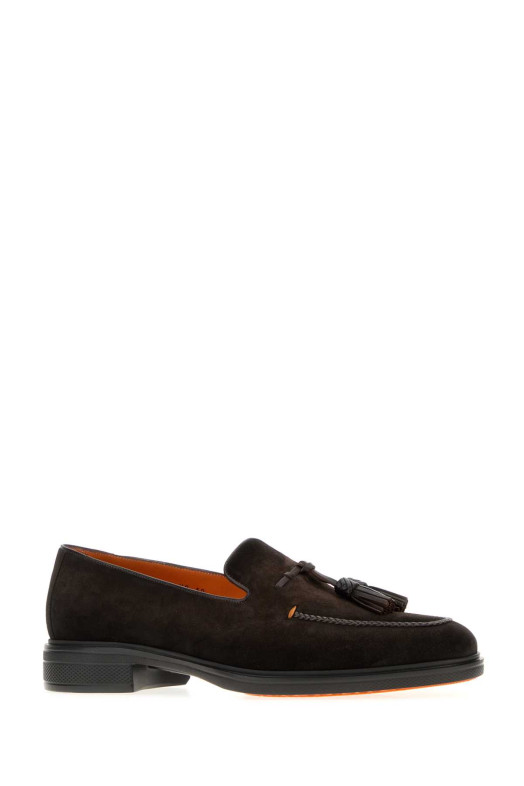 Dark brown suede Easy loafers SANTONI (MGEO19368NEABYSU)