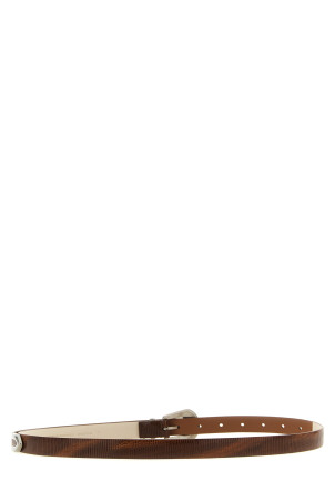Carved leather belt Brown