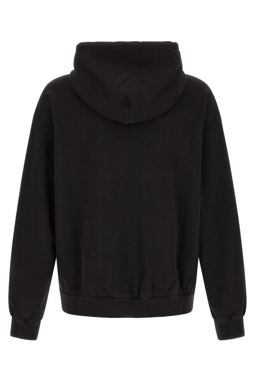 Logo embroidery hoodie Black
