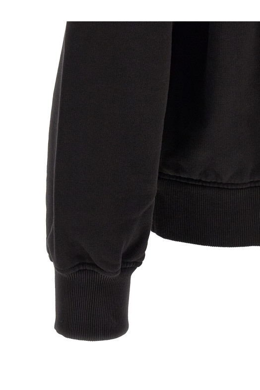 Logo embroidery hoodie Black