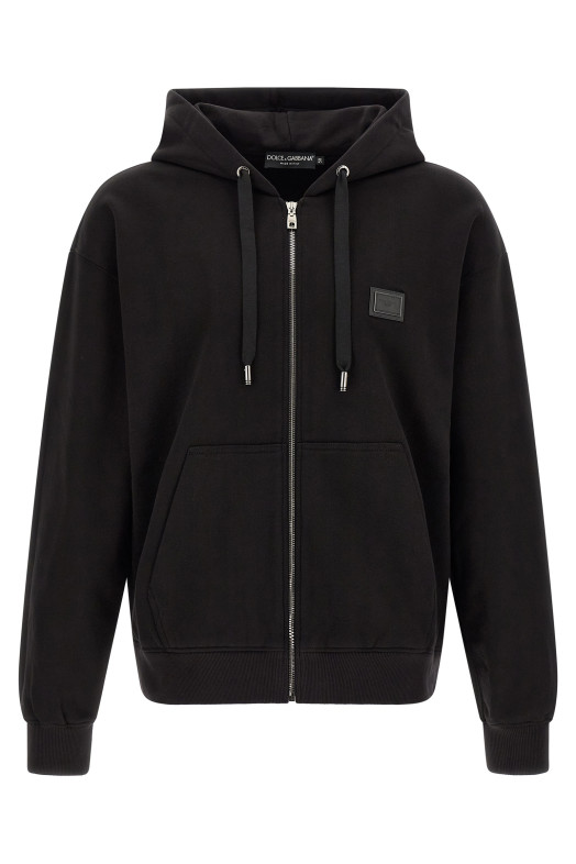 Logo plaque hoodie Black