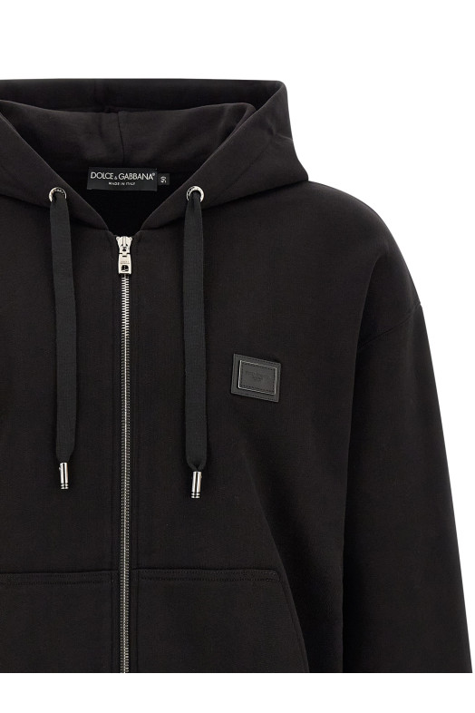 Logo plaque hoodie Black