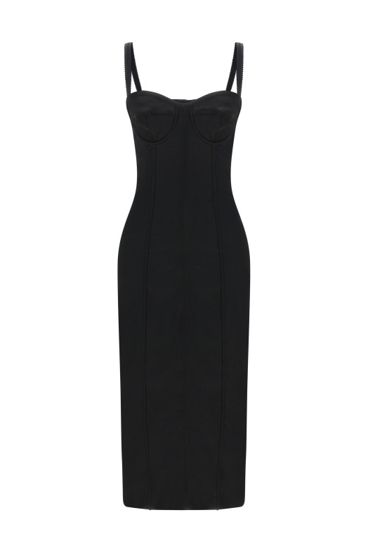 'Black Sicily' Bra Corset Dress Black