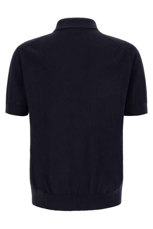 Поло с вышитым логотипом, синее DOLCE & GABBANA GXZ16ZJDVIQB0665