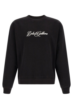 Logo embroidery sweatshirt Black