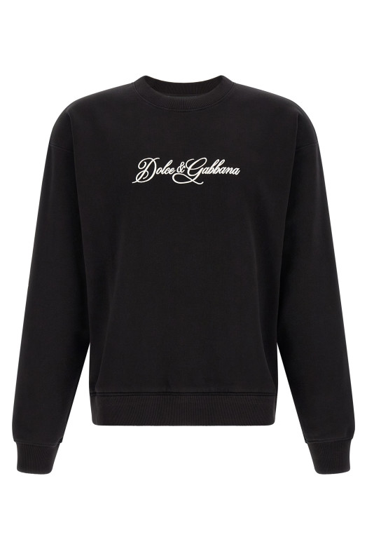 Logo embroidery sweatshirt Black