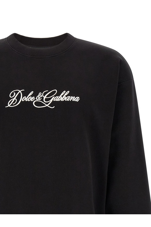 Logo embroidery sweatshirt Black