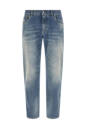 Logo plaque jeans Blue