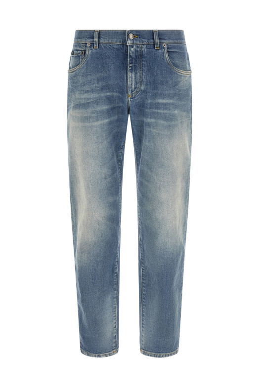 Logo plaque jeans Blue