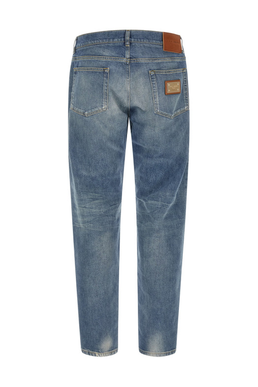 Logo plaque jeans Blue