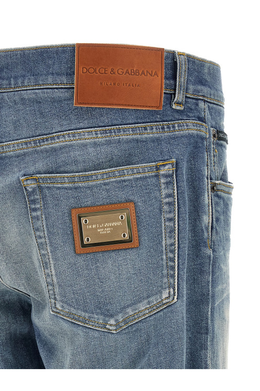 Logo plaque jeans Blue