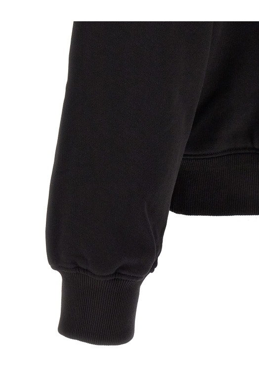 Logo embroidery hoodie Black