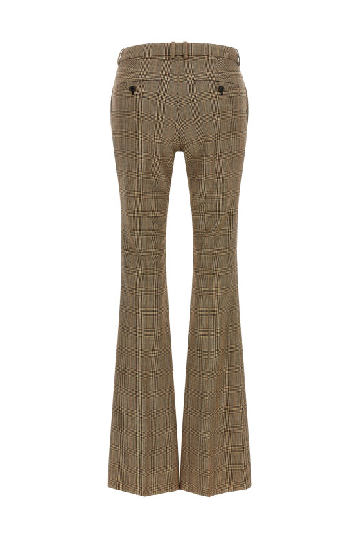 Брюки «гусиная лапка» Prince of Wales, коричневые SAINT LAURENT A000KTY3L612242
