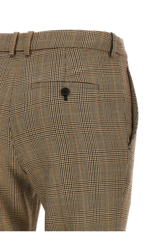 Брюки «гусиная лапка» Prince of Wales, коричневые SAINT LAURENT A000KTY3L612242