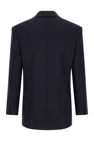 Блейзер из валяной шерстяной габардины, синий SAINT LAURENT A000SWY1O144140