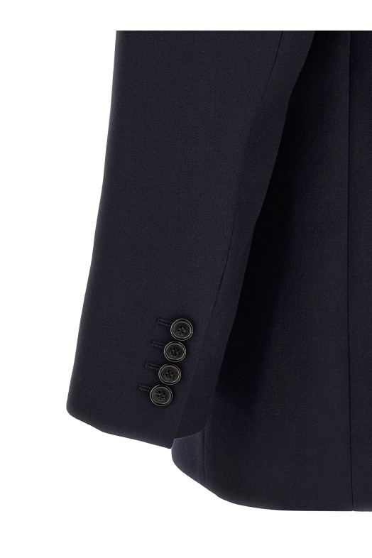 Блейзер из валяной шерстяной габардины, синий SAINT LAURENT A000SWY1O144140