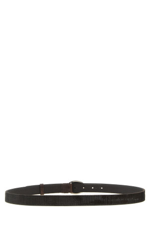'Texture' leather belt Brown