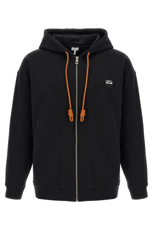 'Anagram' embroidery hoodie Black