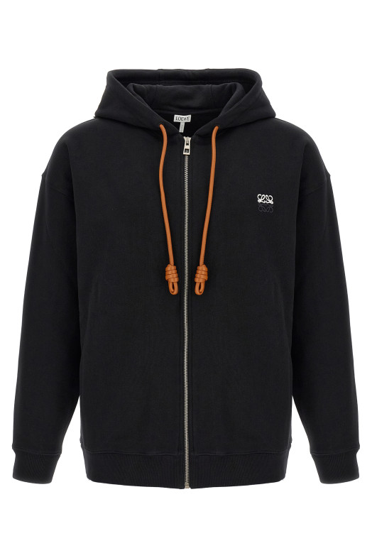 'Anagram' embroidery hoodie Black
