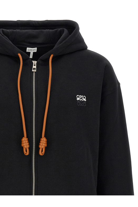 'Anagram' embroidery hoodie Black