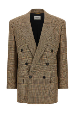 Блейзер «гусяча лапка» від Prince of Wales, коричневий SAINT LAURENT 871065Y3L612242
