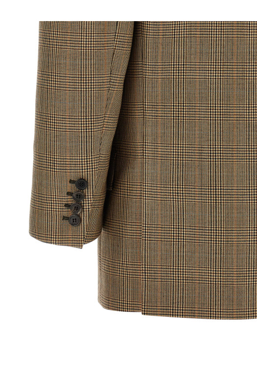 Блейзер «гусиная лапка» Prince of Wales, коричневый SAINT LAURENT 871065Y3L612242
