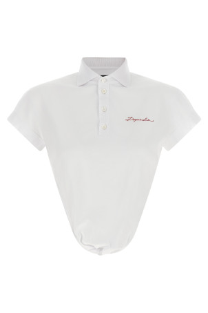 'Deep Cut Just Right Fit' polo shirt White
