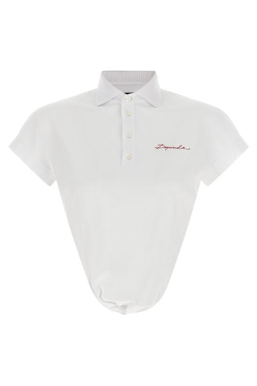'Deep Cut Just Right Fit' polo shirt White