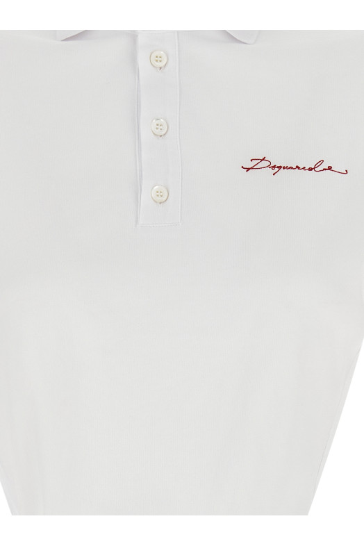 'Deep Cut Just Right Fit' polo shirt White