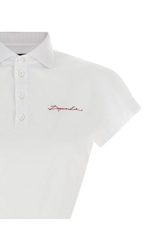 'Deep Cut Just Right Fit' polo shirt White