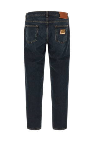 Logo plaque jeans Blue