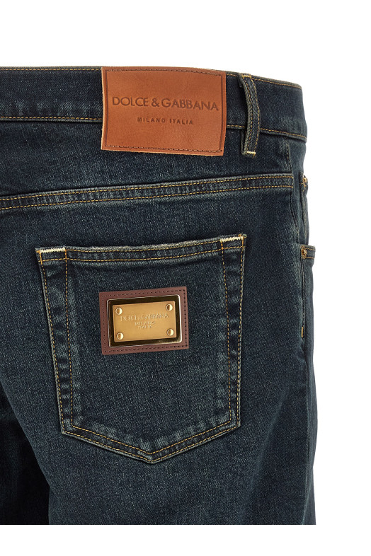 Logo plaque jeans Blue
