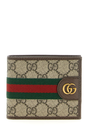 'Ophidia' bi-fold wallet Beige