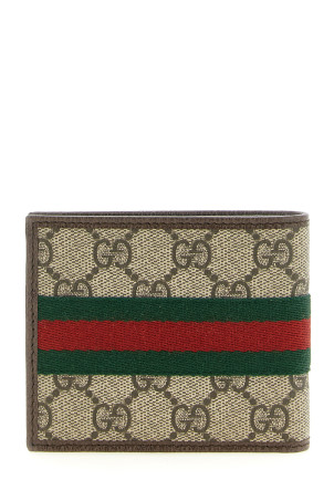'Ophidia' bi-fold wallet Beige