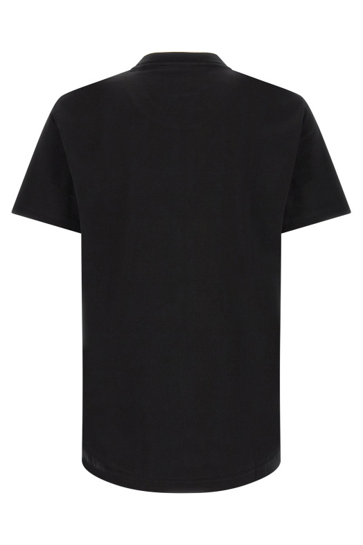 Double-layer collar t-shirt Black