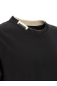Double-layer collar t-shirt Black
