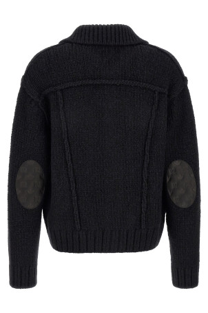 Logo patch cardigan Blue