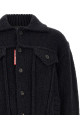 Логотип на кардигане синего цвета DSQUARED2 S74HA1638D13240477