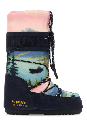 Printed canvas and suede Moon Boot x Guest In Residence Icon boots MOON BOOT (1403090)