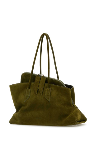 Olive green suede medium La Passeggiata shoulder bag THE ATTICO (250WAH00054LBT007AA)