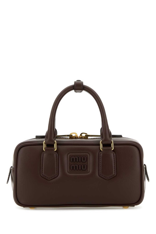 Brown leather Arcadie handbag MIU MIU (5BB142VOONACR3)