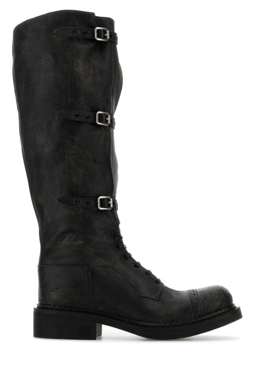 Black leather boots Black MIU MIU (5W315EFG0352KJ)