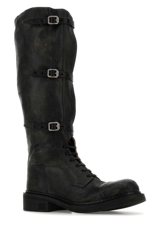 Black leather boots Black MIU MIU (5W315EFG0352KJ)