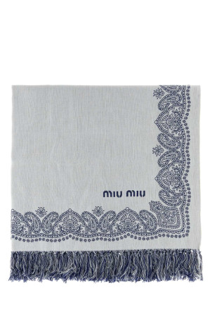 White cotton beach towel MIU MIU (5XD0712IEM)