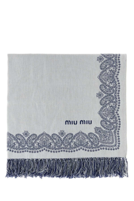 White cotton beach towel MIU MIU (5XD0712IEM)
