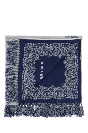 White cotton beach towel MIU MIU (5XD0712IEM)