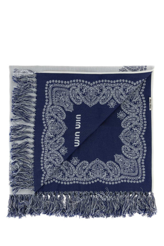 White cotton beach towel MIU MIU (5XD0712IEM)
