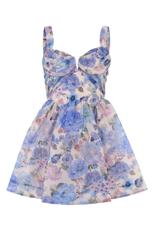 Printed linen blend Rebellion mini dress ZIMMERMANN (6493DC261)